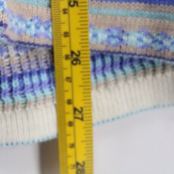 Appleseed's Limited Edition Cardigan Womens Blue Fair Isle Pointelle Light XL - Picture 9 of 9